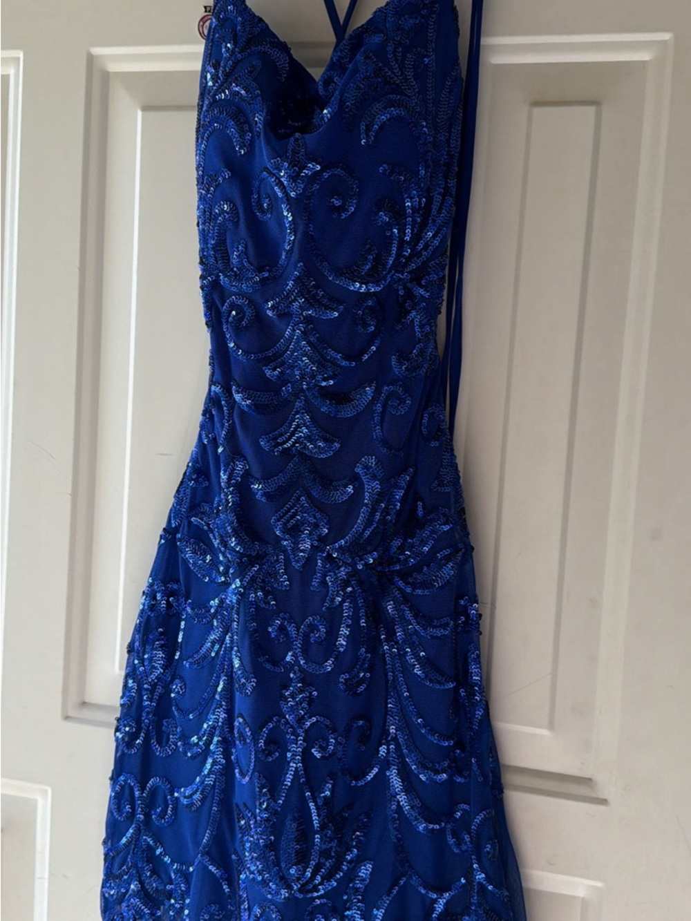 B Darlin Royal Blue Sequin Prom Dress
